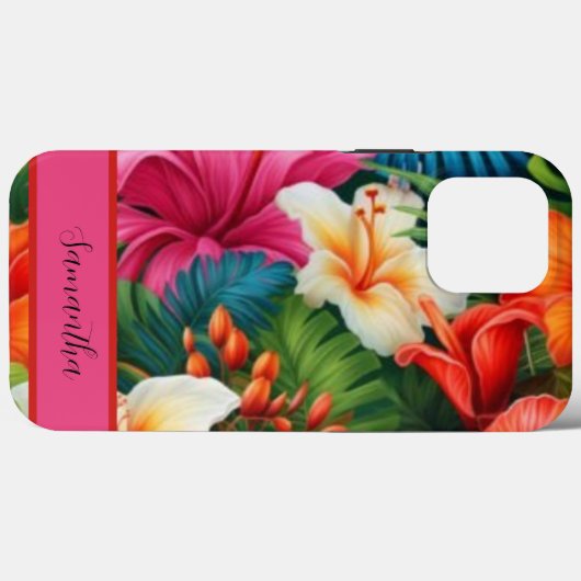 Personalisierte tropische Blume Case-Mate iPhone Hülle (Rückseite (Horizontal))