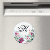 Personalisierte tropische Blume des Magnet in Blue (In Situ (Geschirrspüler))