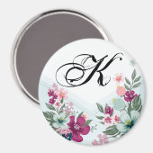 Personalisierte tropische Blume des Magnet in Blue (Vorderseite/Rückseite)