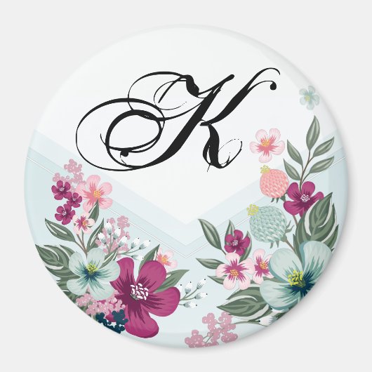Personalisierte tropische Blume des Magnet in Blue (Vorne)