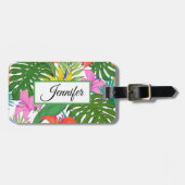 Personalisierte tropische Blume Gepäckanhänger (Vorderseite horizontal)