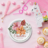 Personalisierte tropische Blume Pappteller (Party)