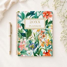 Personalisierte tropische Blumen Planer
