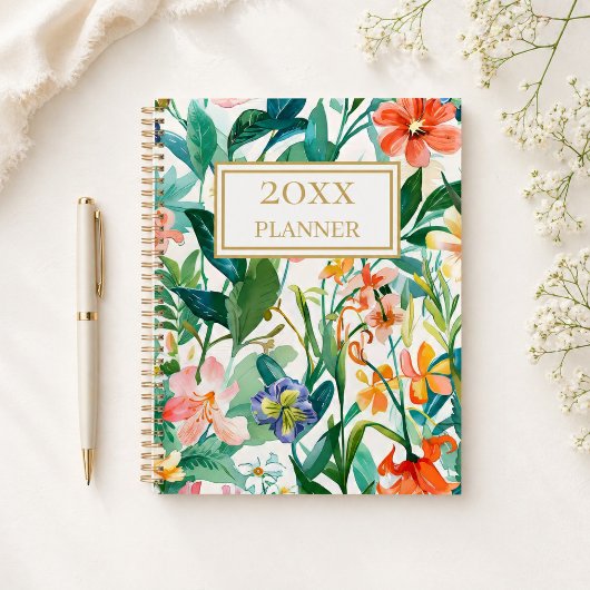 Personalisierte tropische Blumen Planer