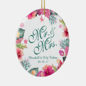 Personalisierte tropische Blumenverzierung der Keramikornament (Rechts)