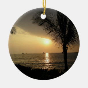 Personalisierte tropische Feiertags-Verzierung Keramik Ornament