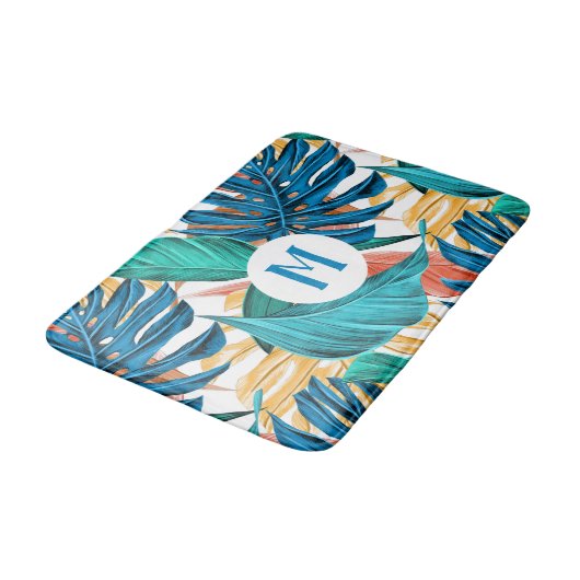 PERSONALISIERTE TROPISCHE FENSTERN PATTERN BAD MAT BADEMATTE (Schrägansicht)
