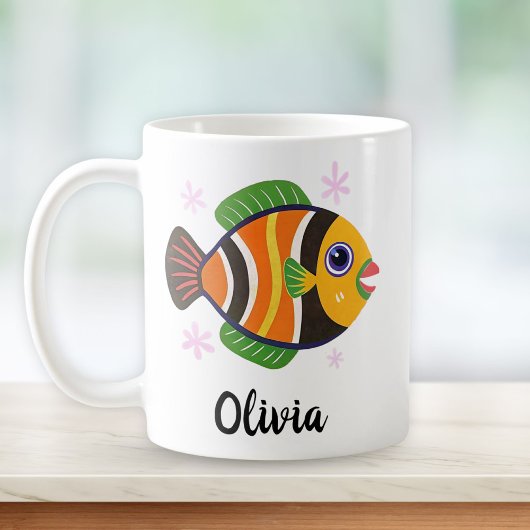 Personalisierte tropische Fische in lustigen Farbe Kaffeetasse