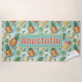 Personalisierte tropische Früchte Strandtuch (Vorderseite)