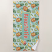 Personalisierte tropische Früchte Strandtuch (Vorderseite)