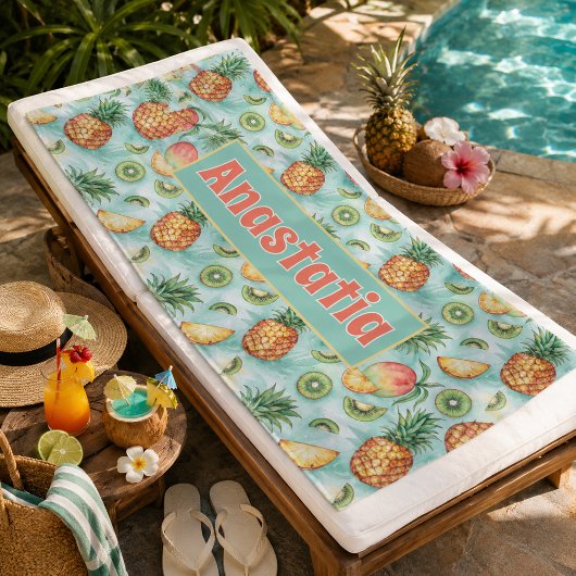 Personalisierte tropische Früchte Strandtuch