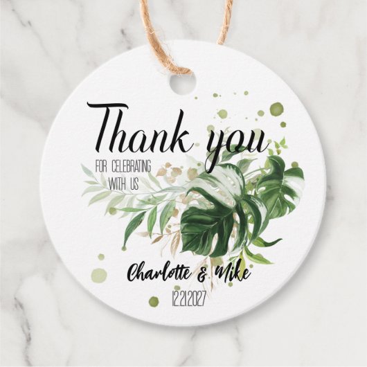 Personalisierte Tropische Hochzeit Geschenkanhänger (Vorderseite)