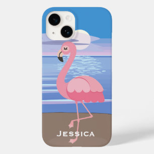 Personalisierte tropische Insel Flamingo Case-Mate iPhone 14 Hülle