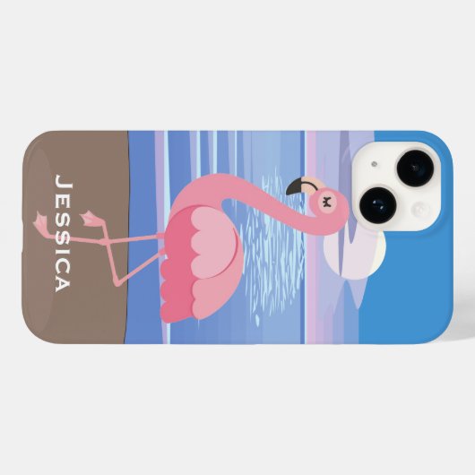 Personalisierte tropische Insel Flamingo Case-Mate iPhone Hülle (Rückseite (Horizontal))