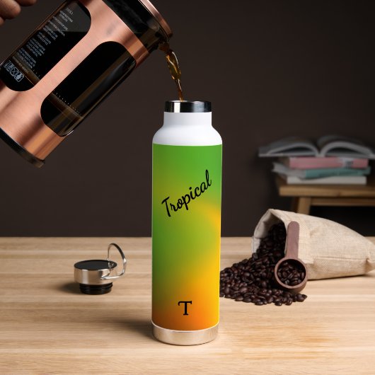 Personalisierte tropische Melonen-Grün Trinkflasche (Kaffee (gedreht))