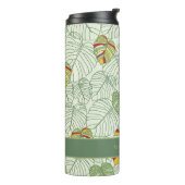 Personalisierte tropische Monstera-Blätter Tumbler Thermosbecher (Nach links gedreht)