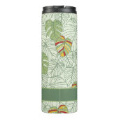 Personalisierte tropische Monstera-Blätter Tumbler Thermosbecher (Rückseite)