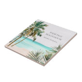 Personalisierte tropische Palmen Blätter Blue Beac Fliese (Seite)