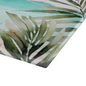 Personalisierte tropische Palmen Blätter Blue Beac Schneidebrett (Ecke)