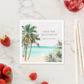 Personalisierte tropische Palmen Blätter Blue Beac Serviette (Beispiel)