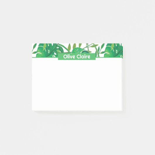 Personalisierte tropische Umrandung Post-it Klebezettel (Vorderseite)