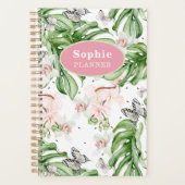 Personalisierte tropische Wasserfarben-Girl Planer (Vorderseite)