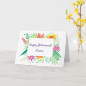 Personalisierte tropische Wasserruhestandsregelung Karte (Gelbe Blume)