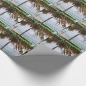 Personalisierte tropische Weihnachtsstrand-Palme Geschenkpapier (Ecke)
