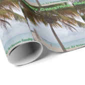 Personalisierte tropische Weihnachtsstrand-Palme Geschenkpapier (Rolleneckpunkt)