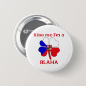 Personalisierte tschechische küssen mich, den ich button (Vorne & Hinten)