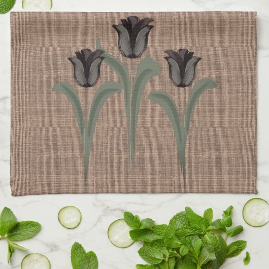 Personalisierte Tulips Geschirrtuch (Gefaltet)