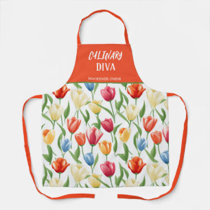 Personalisierte Tulips Muster Ladys' Schürze