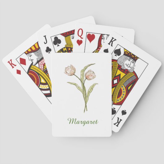 Personalisierte Tulpe-Spielkarten Spielkarten (Rückseite)