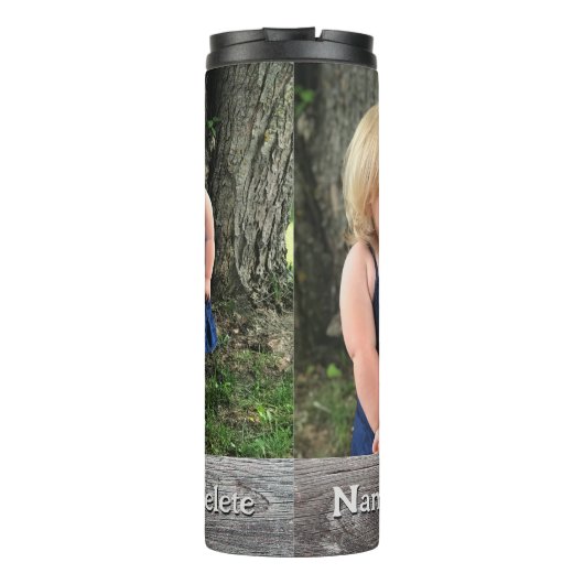 Personalisierte Tumbler mit Bildern und Namen, Thermosbecher (Rückseite)
