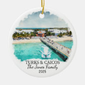 Personalisierte Türken und Caicos Keramik Ornament (Vorne)