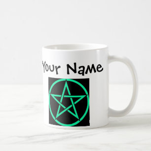 Personalisierte Türkis-Pentagramm Wiccan Tasse