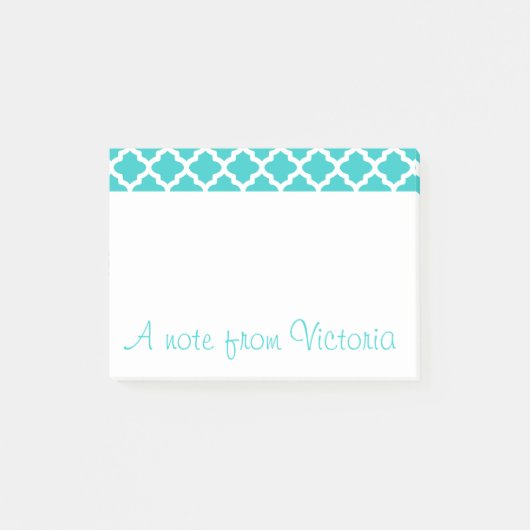 Personalisierte Türkis Post It Notizen (Vorderseite)
