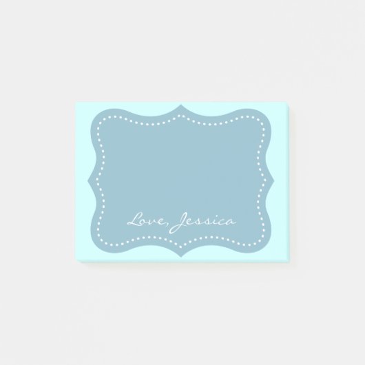 Personalisierte türkisblaue Klammer Post-it®-Noten Post-it Klebezettel (Vorderseite)