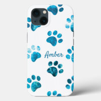 Personalisierte türkisfarbene Paw