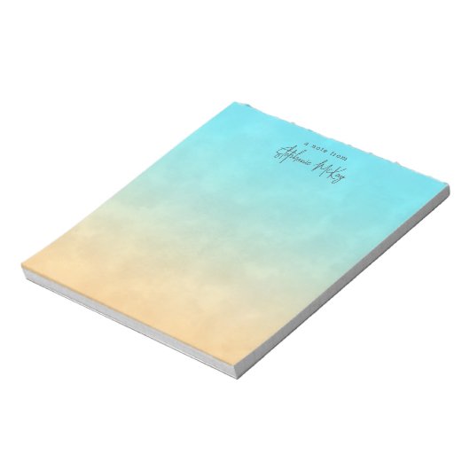 Personalisierte türkisfarbene Sandneigung Notizblock (Rotiert)