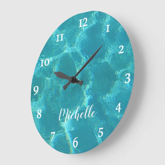 Personalisierte türkisfarbene Uhr (Winkel)