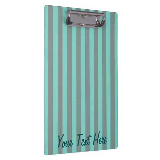Personalisierte türkisfarbene vertikale Streifen Klemmbrett (Rechts)