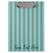 Personalisierte türkisfarbene vertikale Streifen Klemmbrett (Vorderseite)