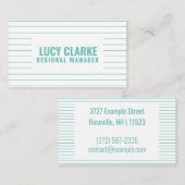 Personalisierte "Türkisstreifen" (amerikanisch) Visitenkarte (Vorne/Hinten)