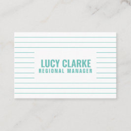 Personalisierte "Türkisstreifen" (UK/Euro) Visitenkarte