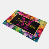 Personalisierte Türmatte bunt (Schrägansicht)