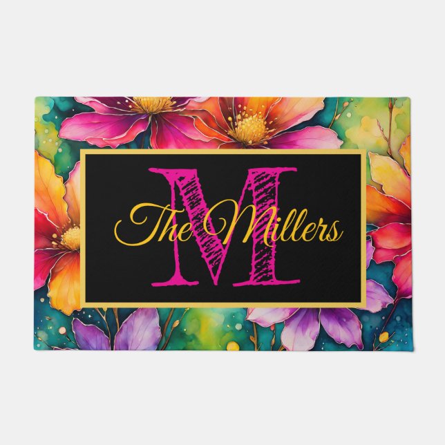 Personalisierte Türmatte bunt (Vorderseite)