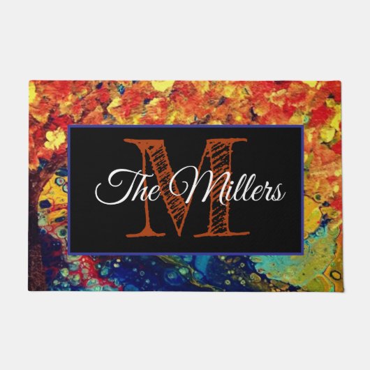 Personalisierte Türmatte bunt (Vorderseite)