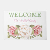 Personalisierte Türmchen Blumen personalisiert Fußmatte (Vorderseite)