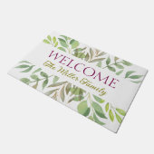 Personalisierte Türmchen Blumen personalisiert Fußmatte (Schrägansicht)